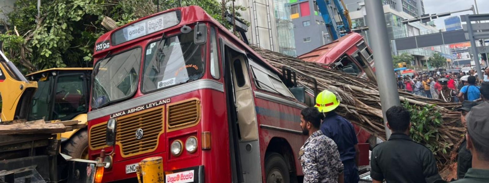 Tree falls onto bus in Colpetty; Rescue op ongoing